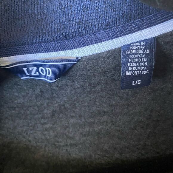 Izod Mens sleeveless sweater vest full zipper gray size large - Picture 6 of 7